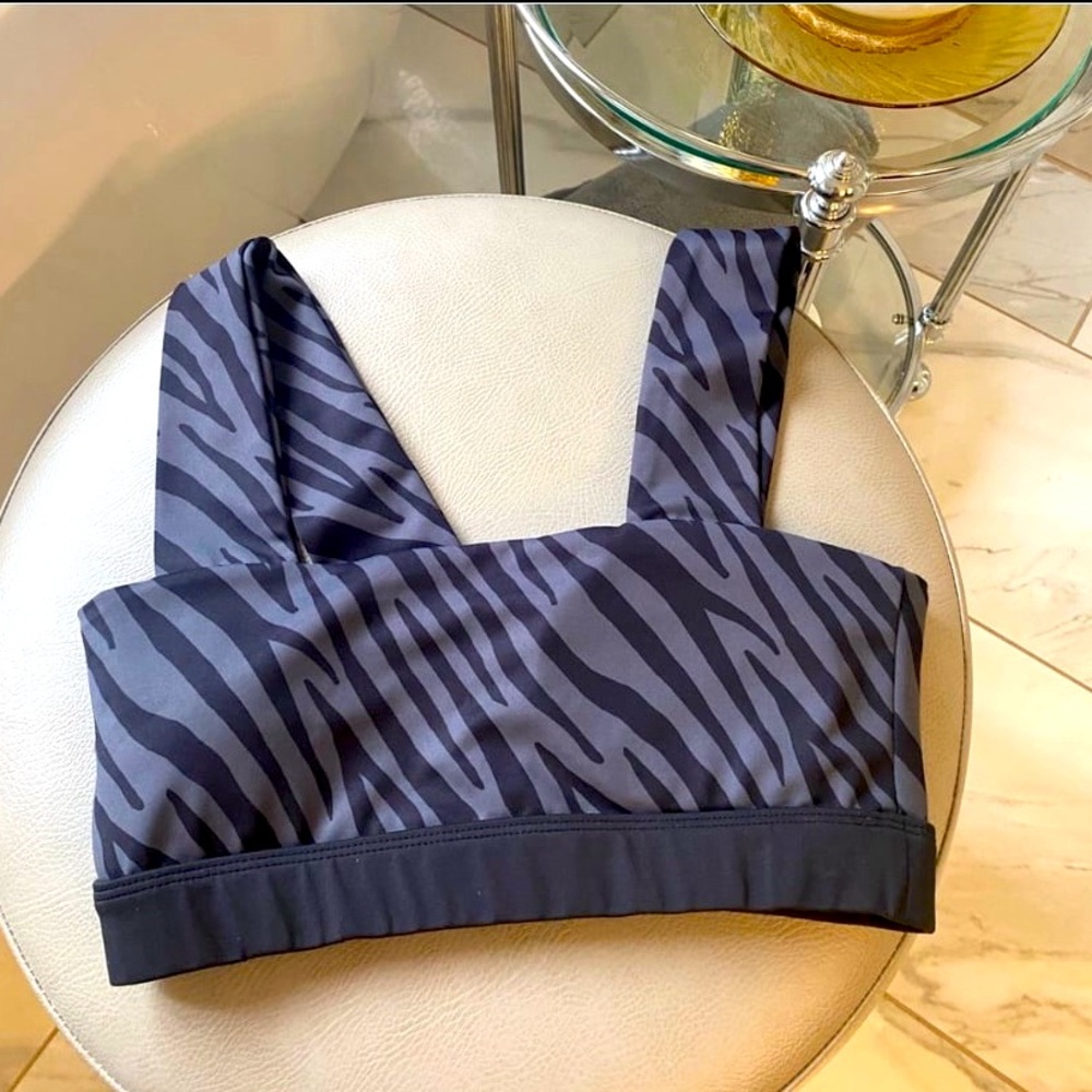 ALLFENIX  x Anthropologie charcoal tiger bandeau sports bra S